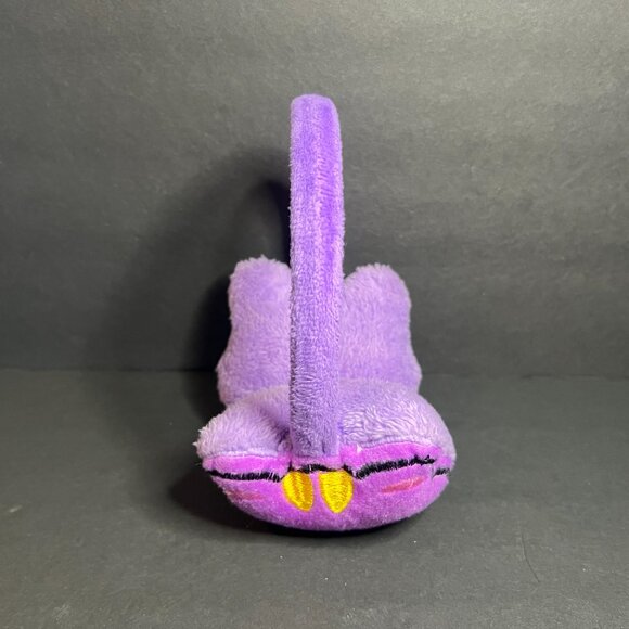 Adorable Purple Smiling Cat Face Girls Winter Accessory Headband Plush Earmuffs - Picture 3 of 4